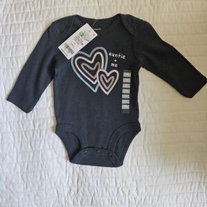 5/$20 NWT Carter's long sleeve onesie, Auntie + me, Size 3M